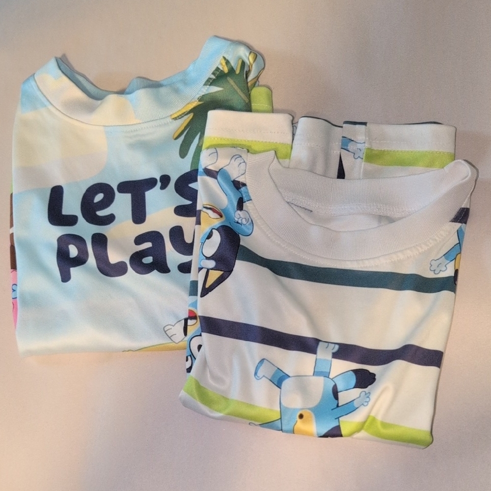 Bluey Shirt Set - Blue and White